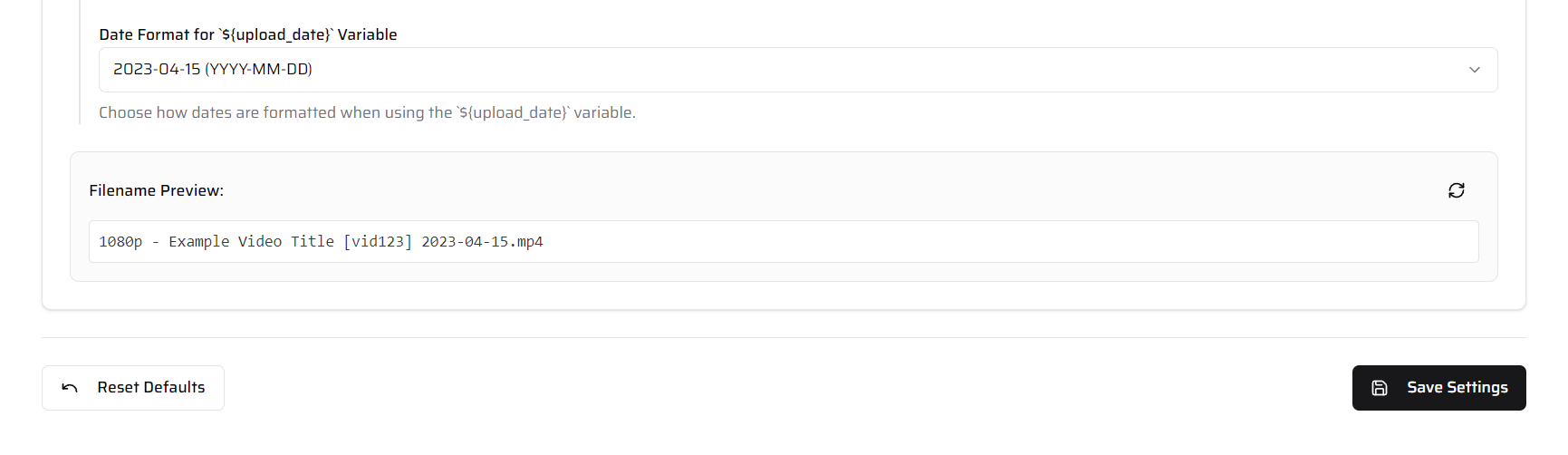 Example filename generated based on template settings