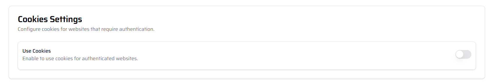 Social Saver settings main view, highlighting where to find cookie settings